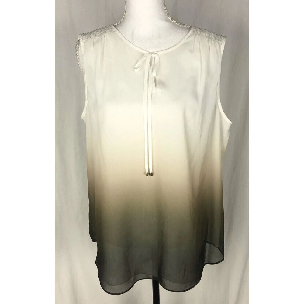 Jones New York Collection Women Ivory Colorful Sleeveless Top Size 14 New